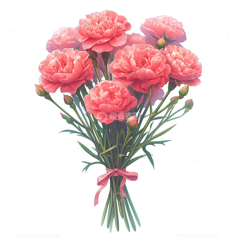 高清大图下载【趣麦麦图】母亲节康乃馨1
