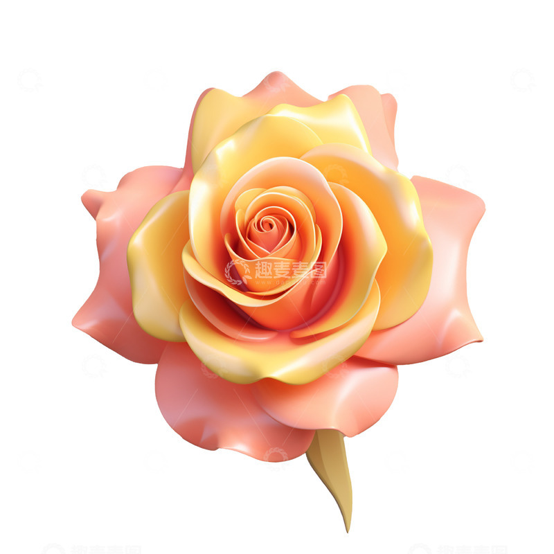 高清大图下载【趣麦麦图】立体渐变玫瑰花