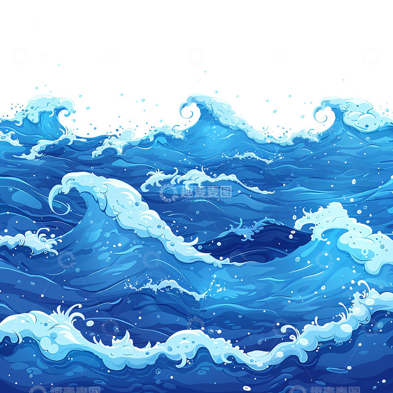 高清大图下载【趣麦麦图】海面蓝色浪花