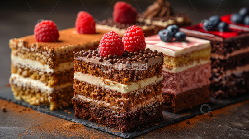 高清大图下载【趣麦麦图】提拉米苏甜点可可粉蛋糕