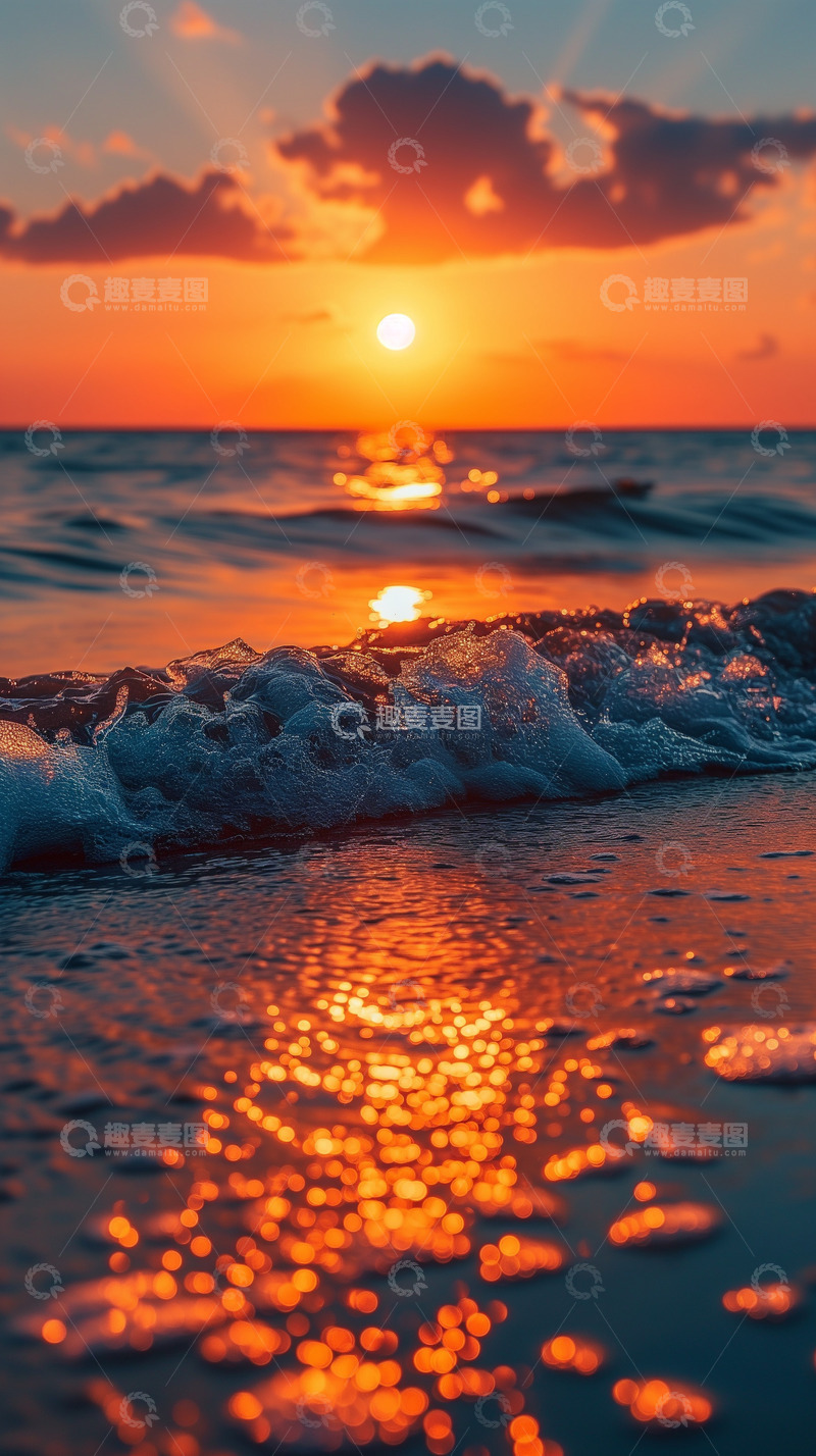 高清大图下载【趣麦麦图】黄昏时段的海滨