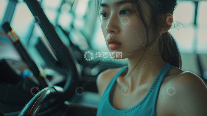 高清大图下载【趣麦麦图】室内健身房的女生