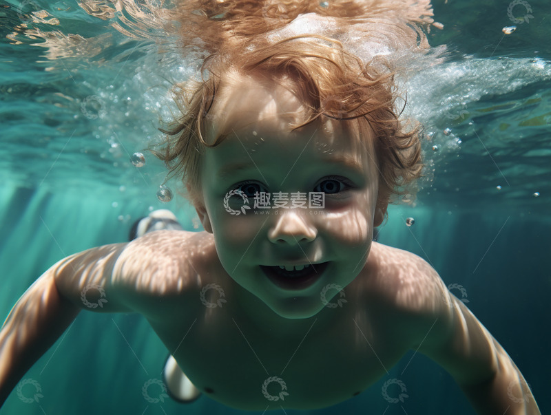 高清大图下载【趣麦麦图】游泳男孩实拍