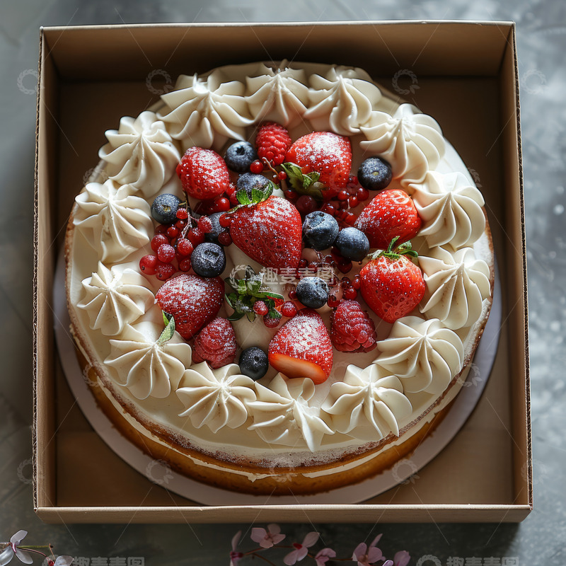 高清大图下载【趣麦麦图】生日草莓蛋糕