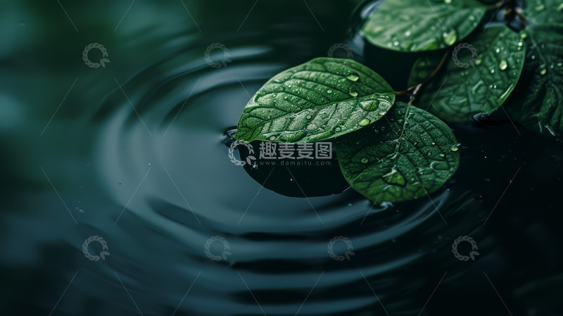 高清大图下载【趣麦麦图】河水里的绿叶