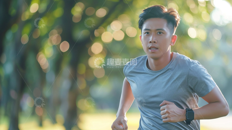 高清大图下载【趣麦麦图】正在跑步的男生