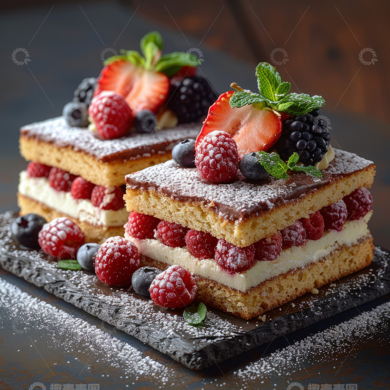 高清大图下载【趣麦麦图】拿破仑芝士蛋糕