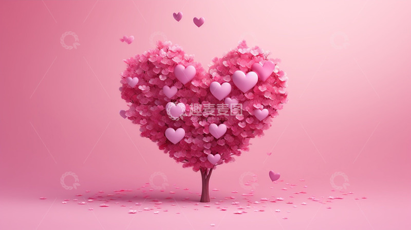 高清大图下载【趣麦麦图】浪漫七夕鲜花爱心背景