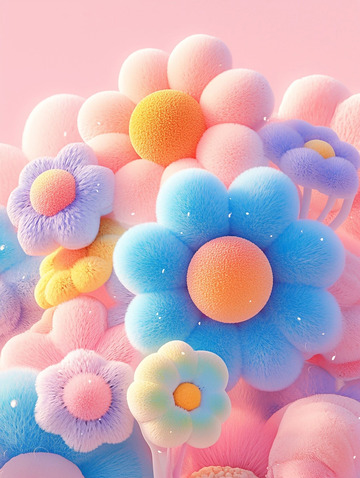 唯美毛绒花朵