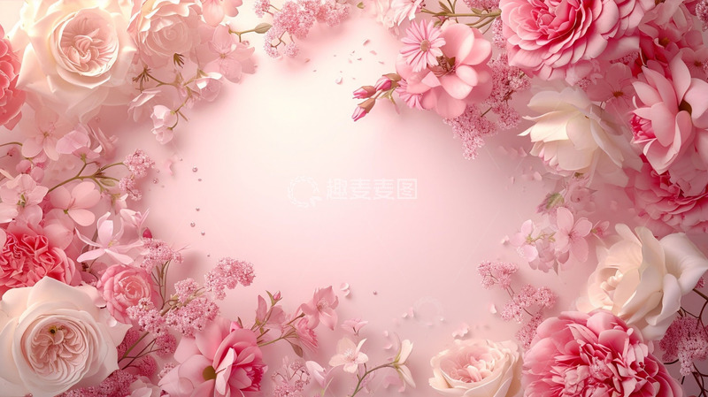 高清大图下载【趣麦麦图】粉色唯美花朵背景