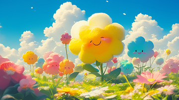 草坪黄色毛绒花朵