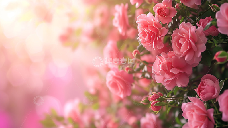 高清大图下载【趣麦麦图】粉色唯美浪漫花朵背景