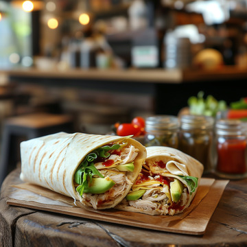 鸡肉卷食物卷饼摄影