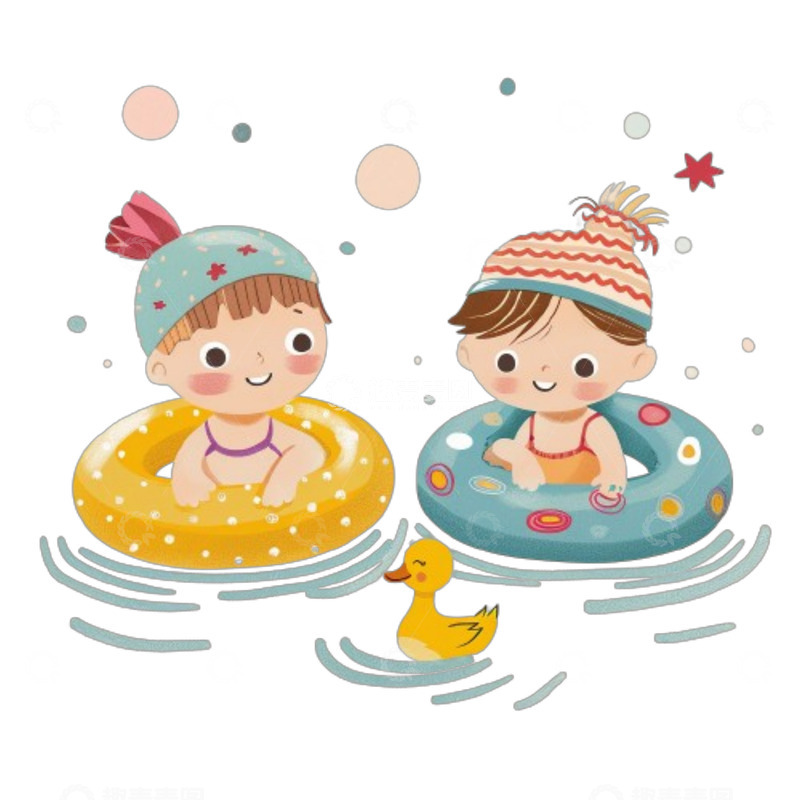 高清大图下载【趣麦麦图】帽子儿童泳池玩耍