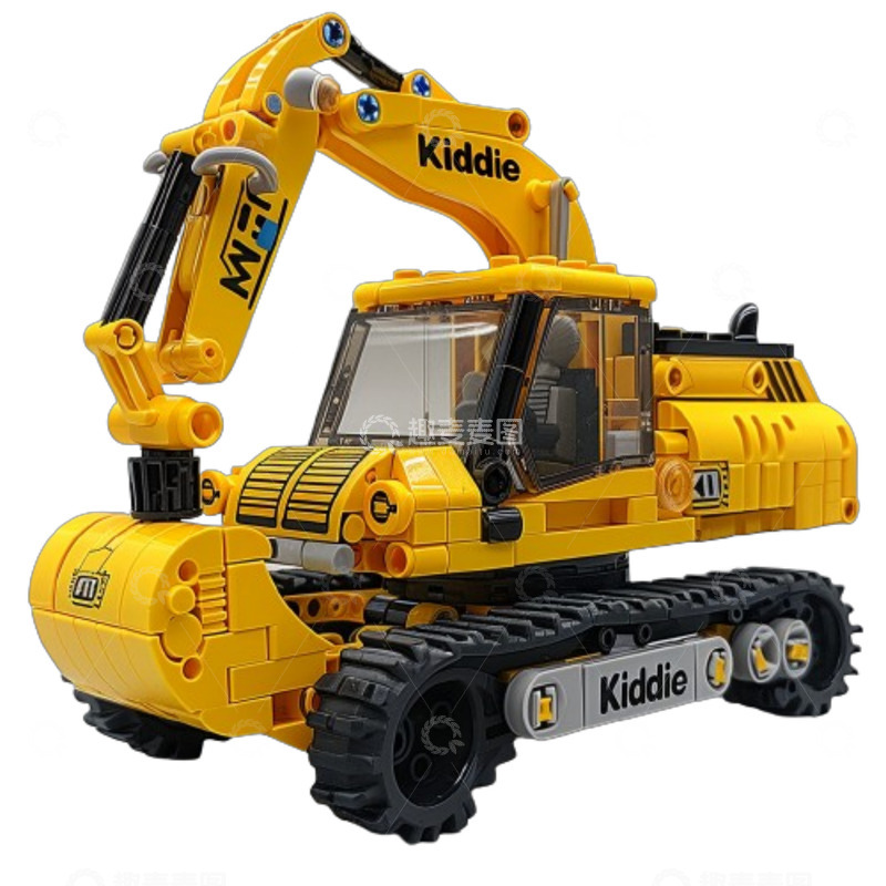高清大图下载【趣麦麦图】黄色儿童玩具挖掘机