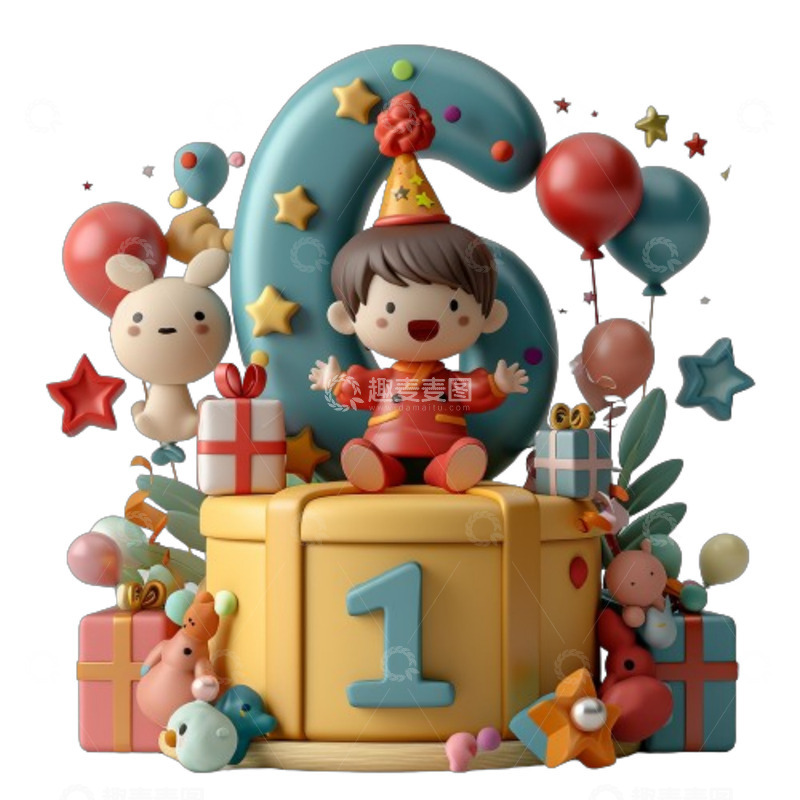 高清大图下载【趣麦麦图】儿童气球61组合