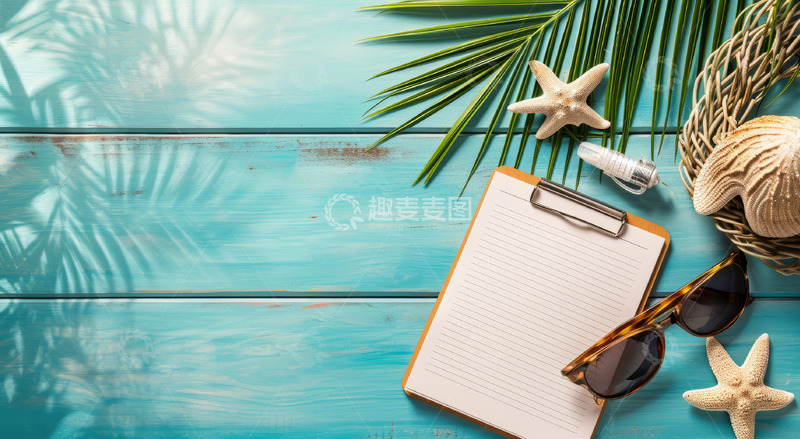 高清大图下载【趣麦麦图】夏日海滩度假素材背景