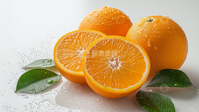 高清大图下载【趣麦麦图】带水珠的新鲜橙子
