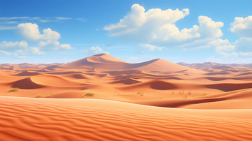 沙漠广阔黄色风景场景