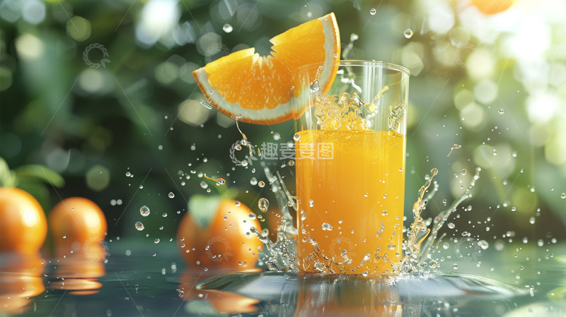 高清大图下载【趣麦麦图】果汁橙汁泼溅水场景