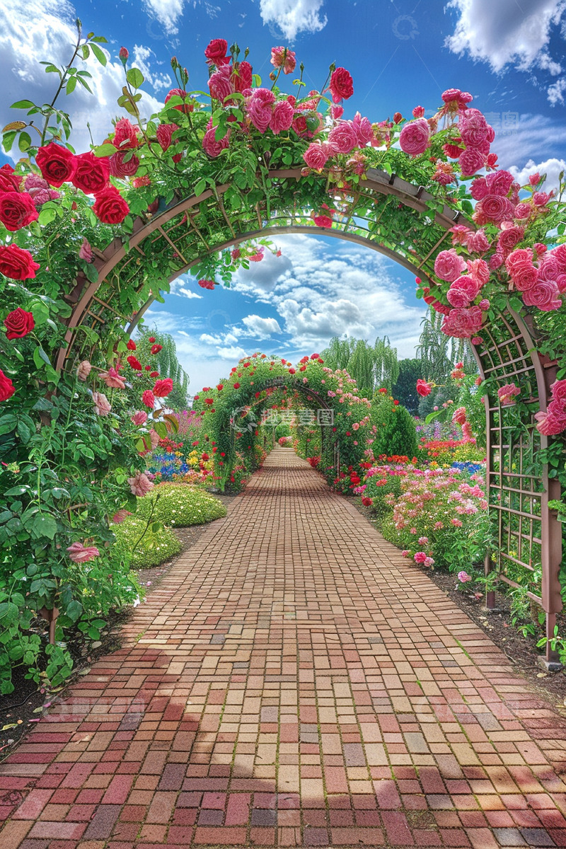 高清大图下载【趣麦麦图】玫瑰花异型拱门