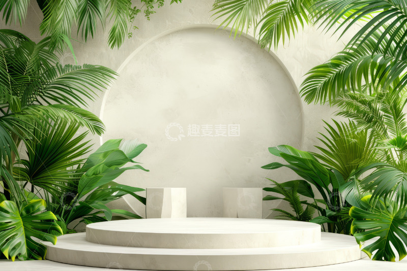 高清大图下载【趣麦麦图】小清新绿色展示台