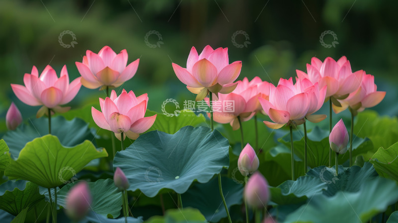 高清大图下载【趣麦麦图】荷叶荷花盛开季节摄影特写