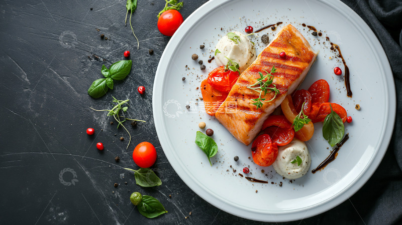 高清大图下载【趣麦麦图】香煎三文鱼背景