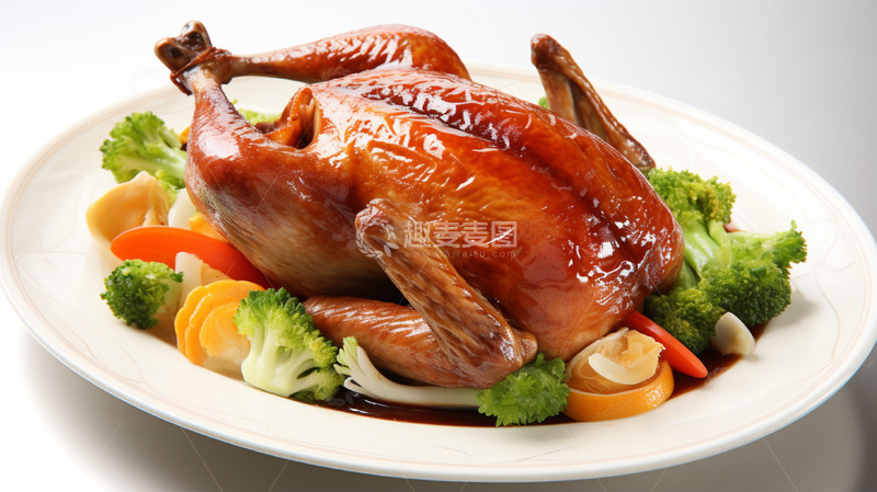 高清大图下载【趣麦麦图】鸡肉烤鸡烧鸡美食蔬菜食物