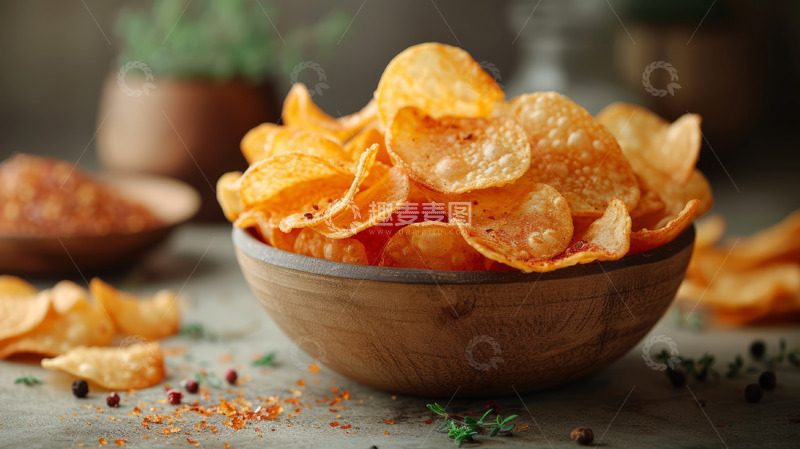高清大图下载【趣麦麦图】碗里的油炸薯片