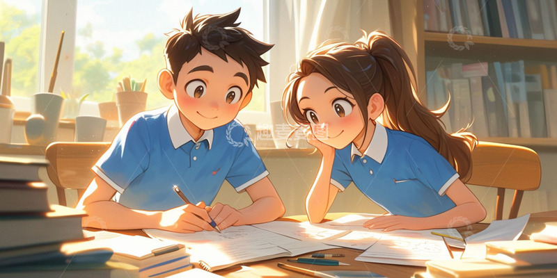 高清大图下载【趣麦麦图】卡通毕业季阳光学习人物