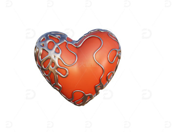 红色爱心创意金属情人节元素