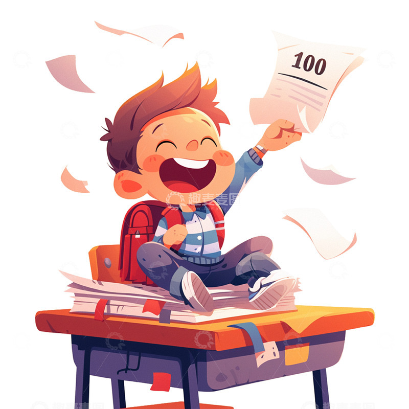 高清大图下载【趣麦麦图】毕业季卡通学习人物