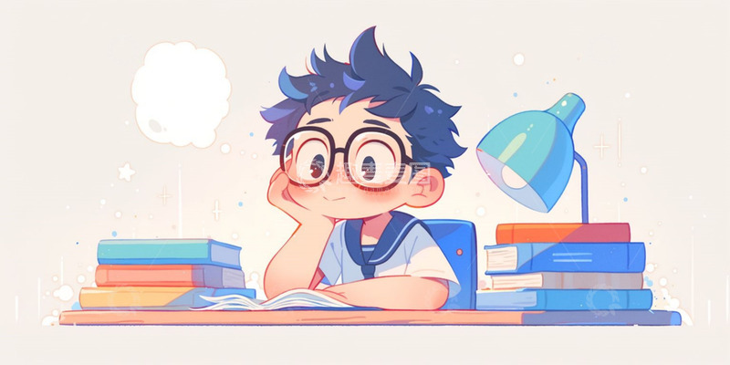 高清大图下载【趣麦麦图】卡通学习书本人物