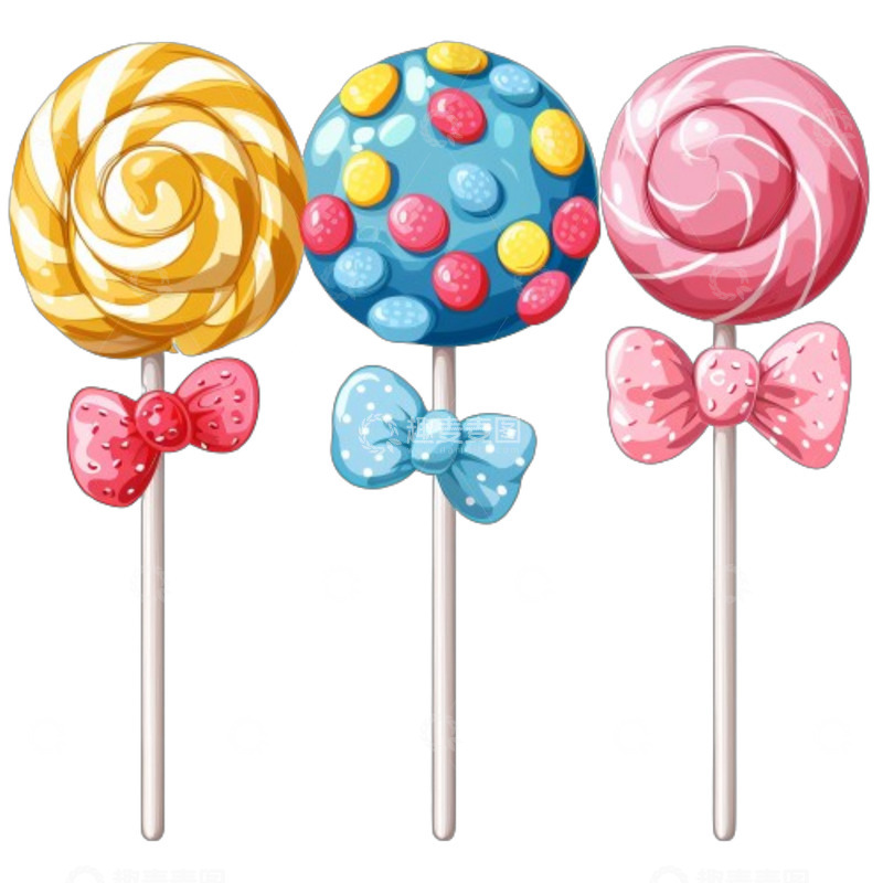 高清大图下载【趣麦麦图】儿童节彩色棒棒糖