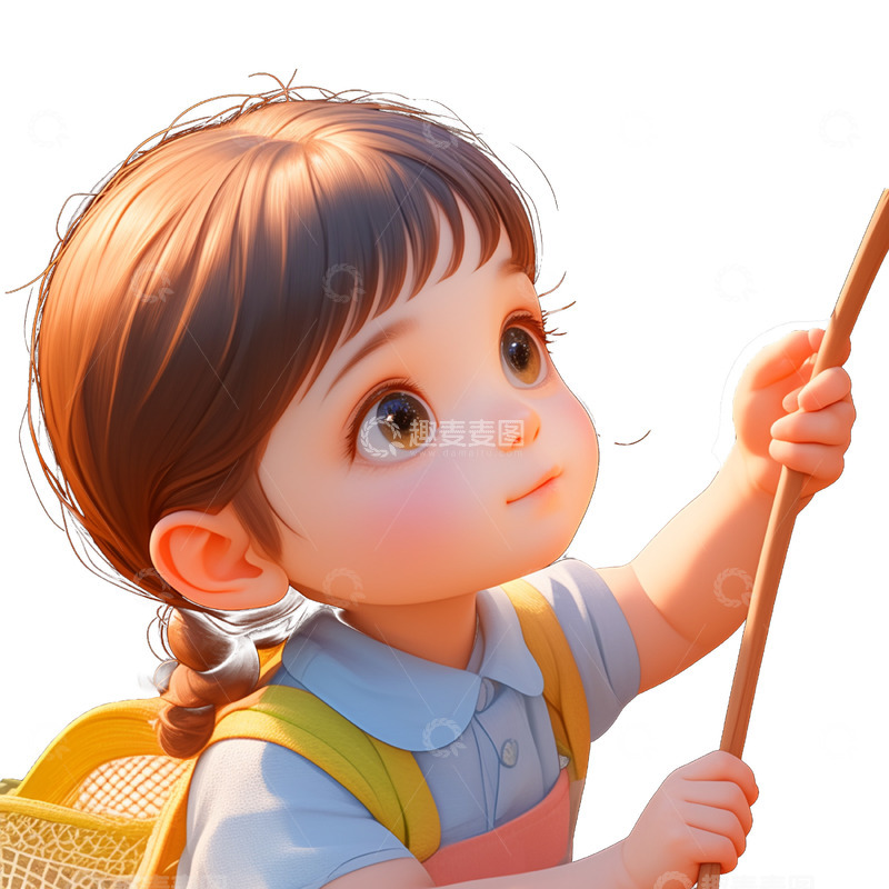 高清大图下载【趣麦麦图】儿童节卡通可爱女孩