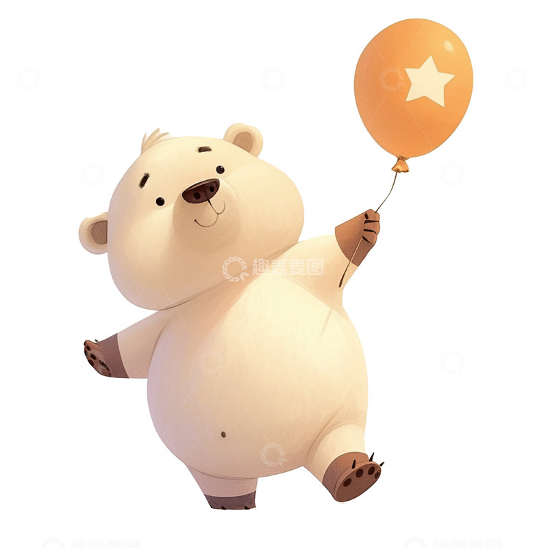 高清大图下载【趣麦麦图】儿童节卡通可爱拿气球的小熊