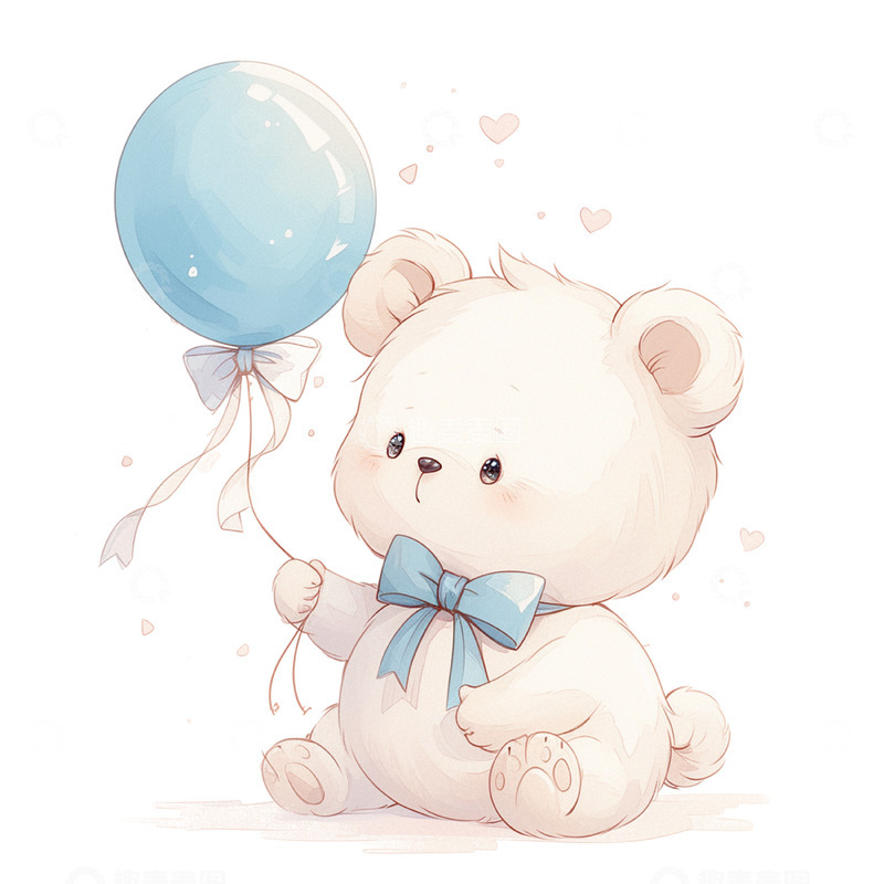 高清大图下载【趣麦麦图】卡通可爱白色玩具熊