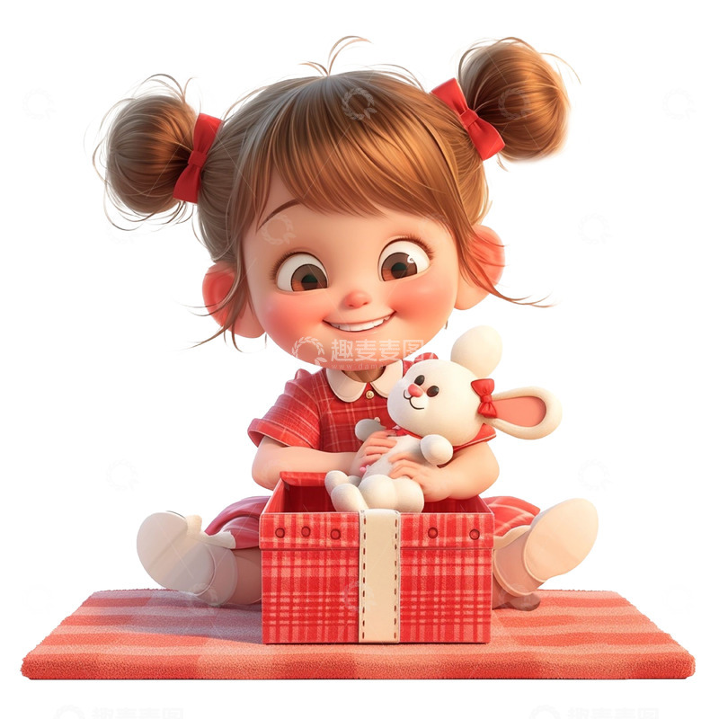 高清大图下载【趣麦麦图】抱着玩具熊的女孩