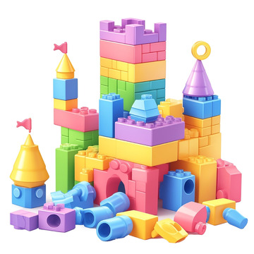 儿童节彩色玩具积木