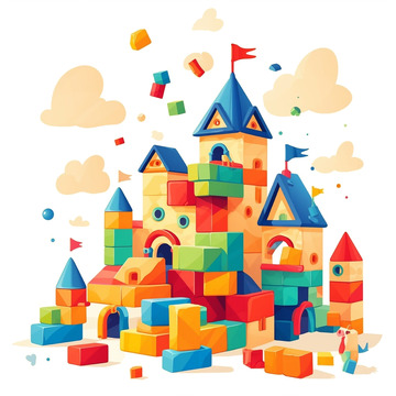儿童玩具积木城堡