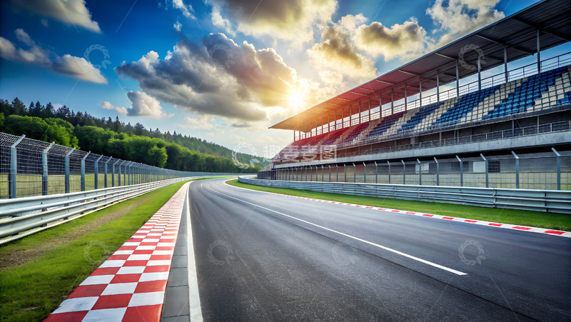 高清大图下载【趣麦麦图】赛道户外赛车光影天空