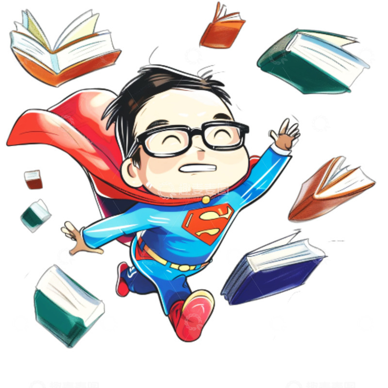高清大图下载【趣麦麦图】高考学习的超人人物