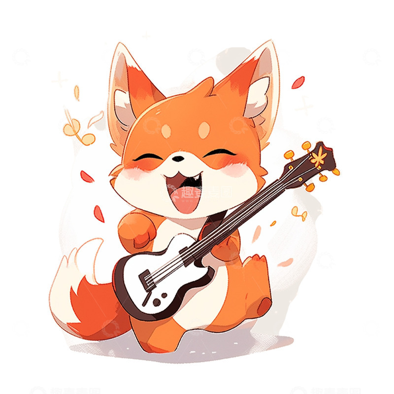 高清大图下载【趣麦麦图】卡通弹吉他的护理