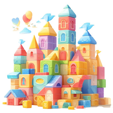 卡通儿童玩具积木城堡