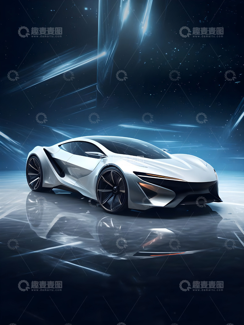高清大图下载【趣麦麦图】新能源汽车跑车海报