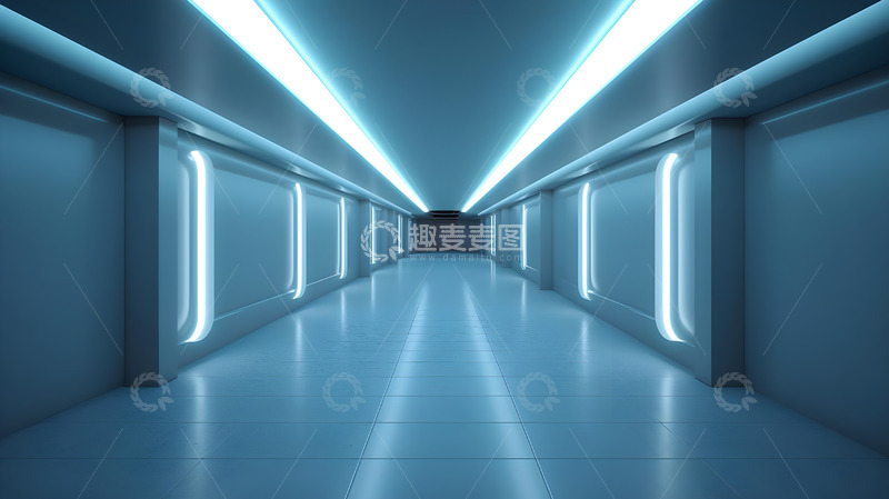 高清大图下载【趣麦麦图】空旷的科技实验科研走廊