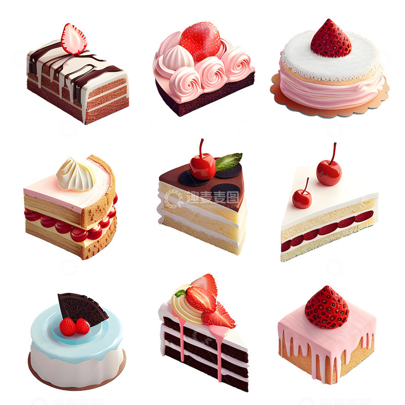 高清大图下载【趣麦麦图】切块蛋糕甜点提拉米苏