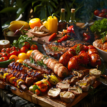 夏季烧烤聚餐食物