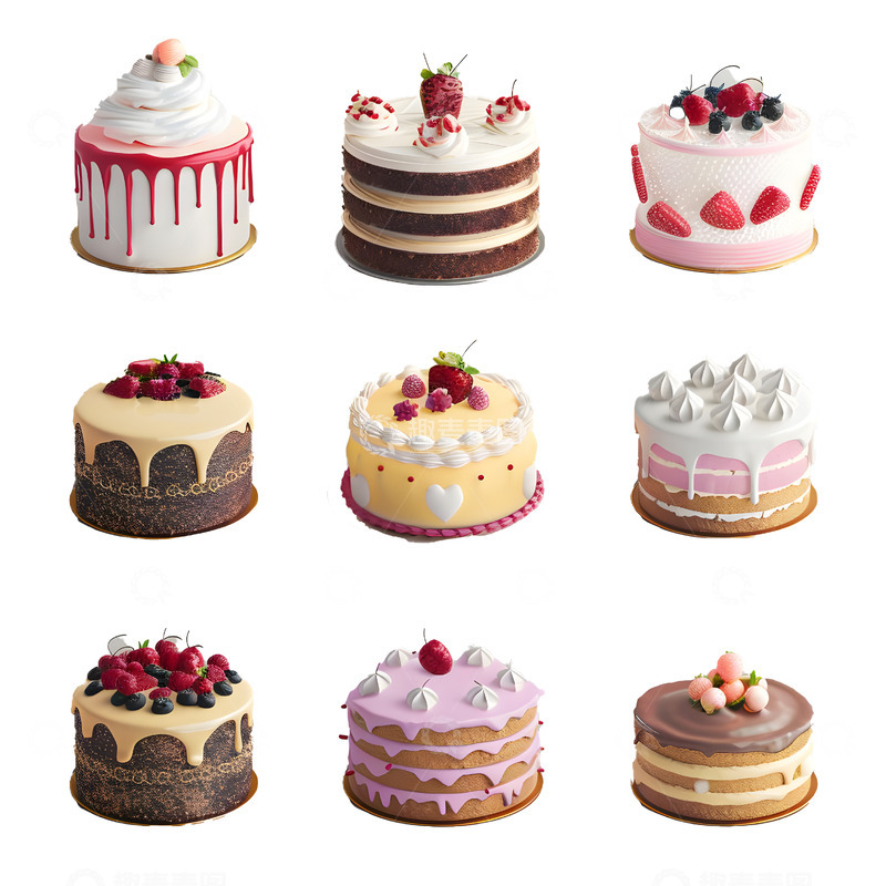 高清大图下载【趣麦麦图】生日蛋糕胚甜品元素